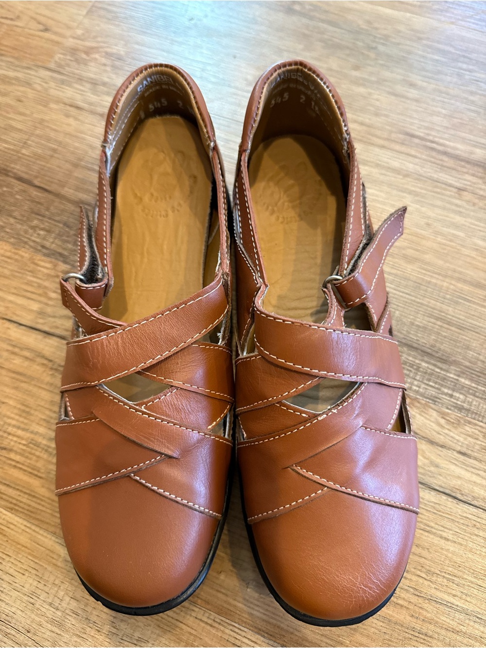 Sanibel Orthopedic Casual Brown Leather Shoe Women's 8.5 With Removable Inserts